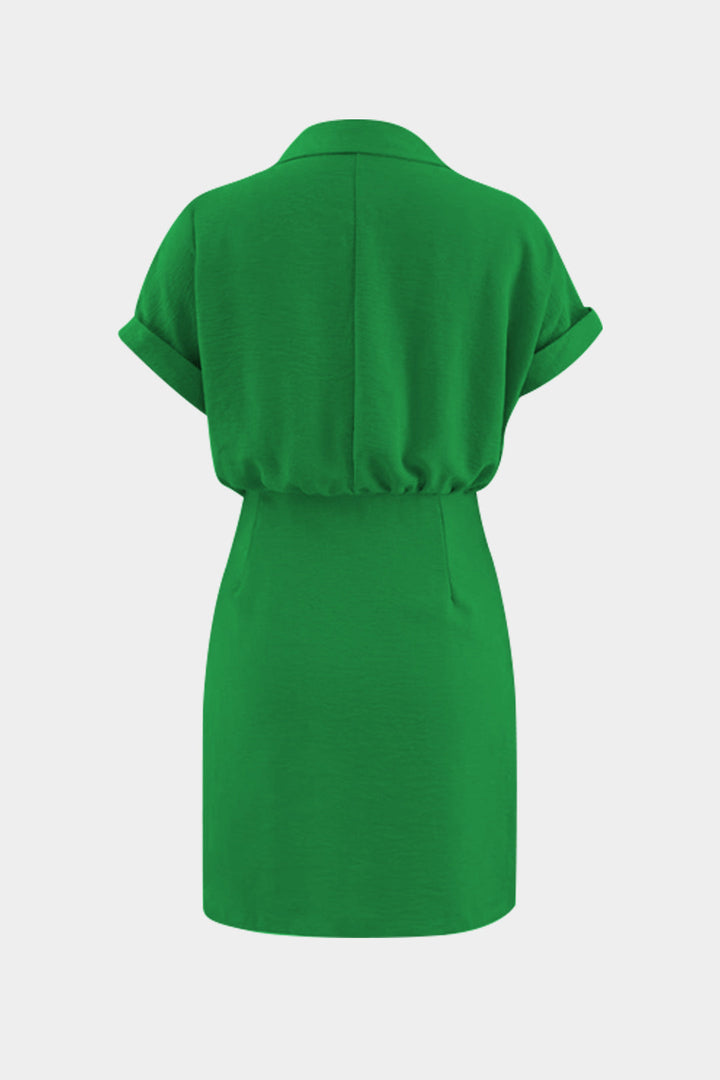 BONITA – VESTIDO MIDI CON FRUNCES Y ESCOTE EN V
