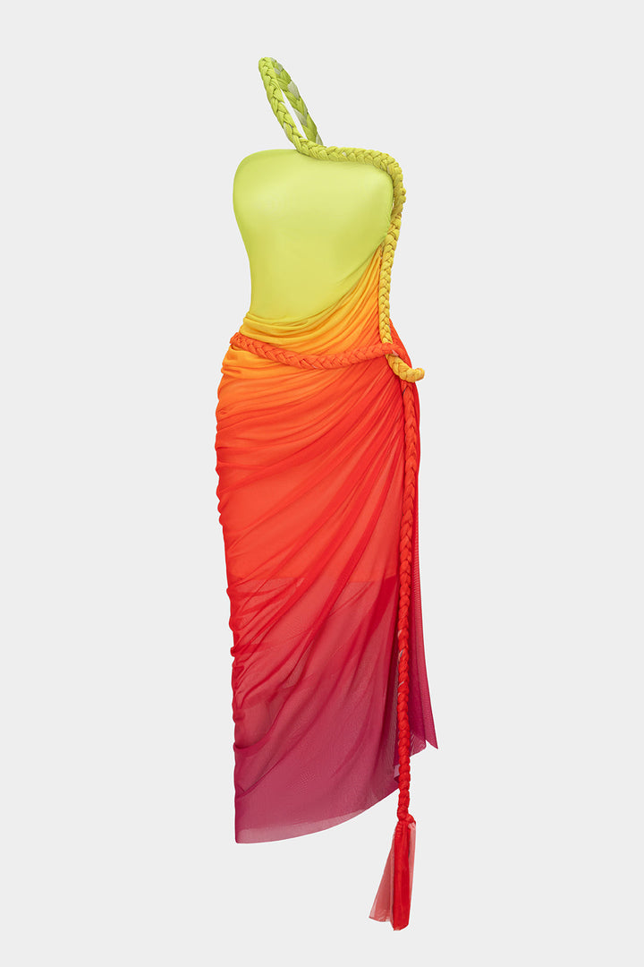 MARIELA – VESTIDO MIDI SIN MANGAS CON ESTAMPADO DEGRADADO