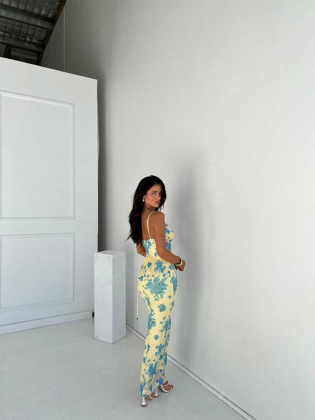CEUTA – VESTIDO ELEGANTE MAXI CON ESTAMPADO FLORAL