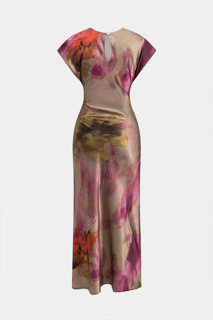 SILVIA - VESTIDO MIDI TIE DYE CON FRUNCES