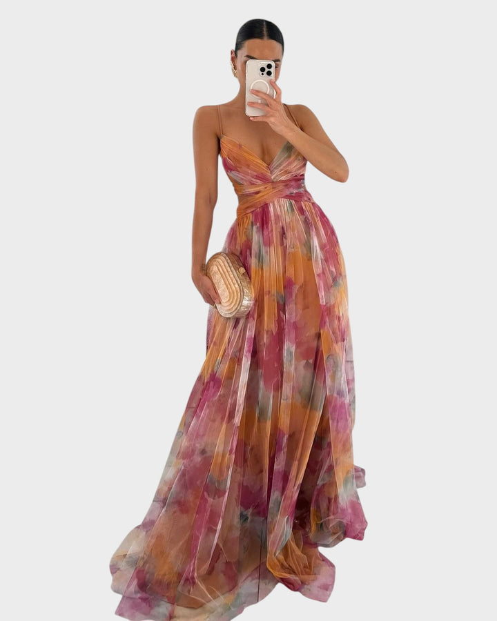 GISELLE - ENCANTADOR VESTIDO MAXI CON ESTAMPADO FLORAL