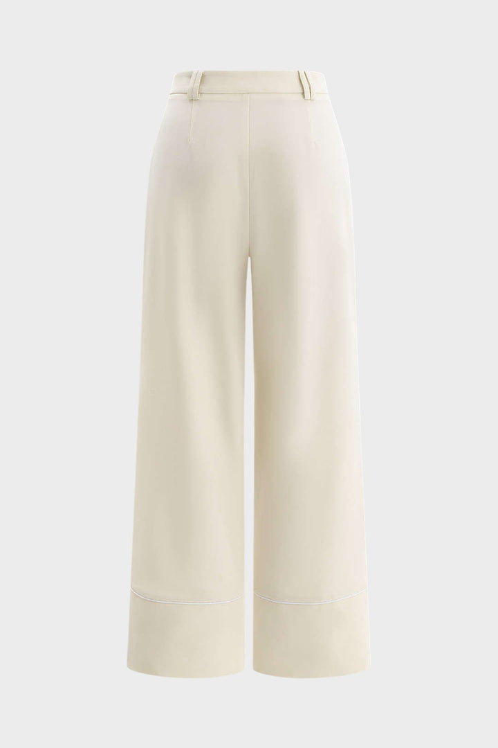 EVITA - PANTALONES RECTOS CON DETALLES PATCHWORK Y RIBETES