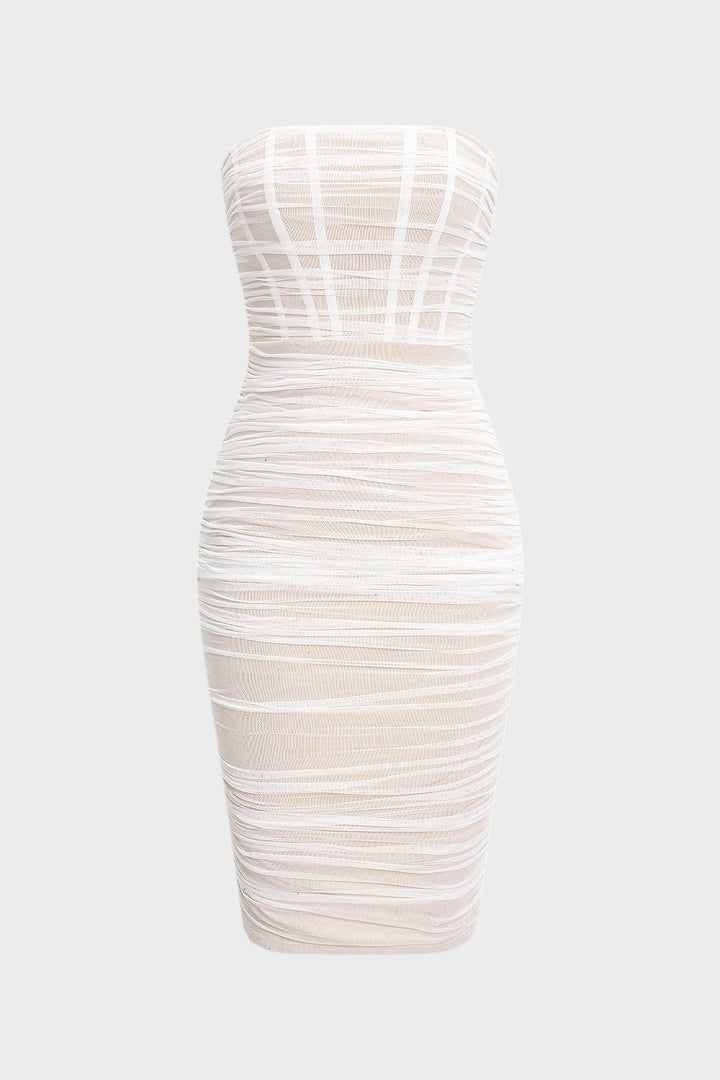INESSA - VESTIDO MIDI CON FRUNCES Y CREMALLERA