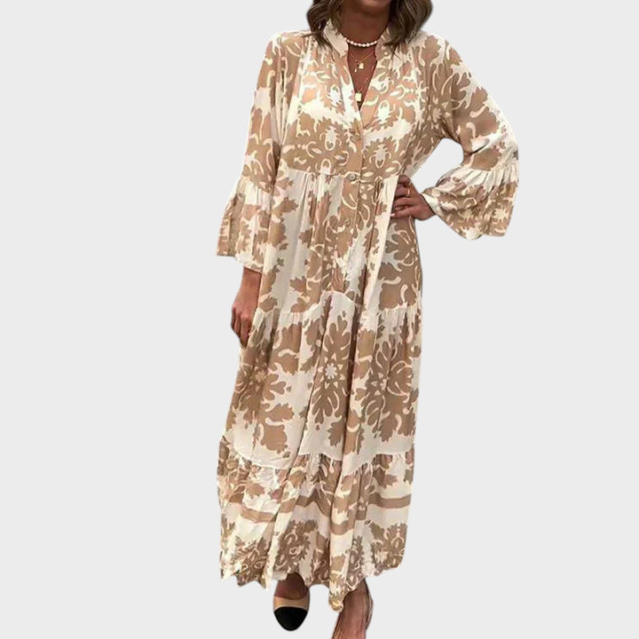 ALAVA - VESTIDO BOHEMIO LARGO CON ESTAMPADO DE MODA