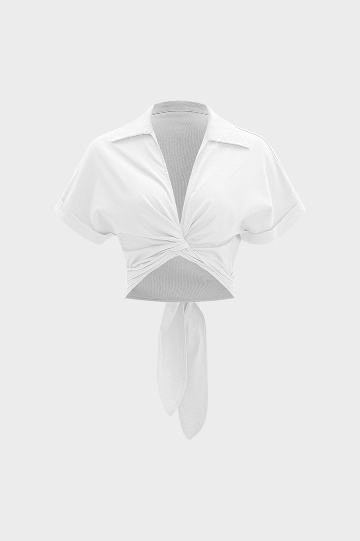 BEATRIZ - BLUSA DE LINO CON ESCOTE EN V