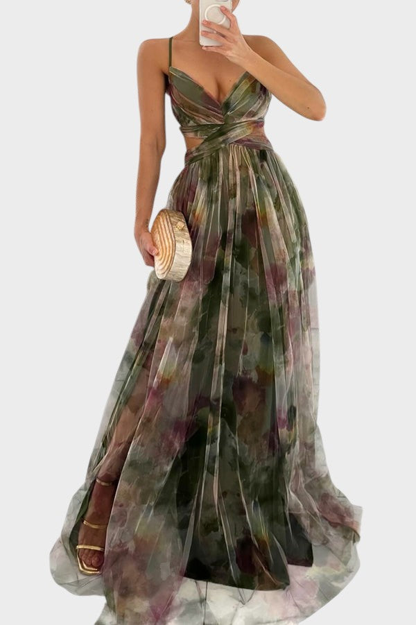 GISELLE - ENCANTADOR VESTIDO MAXI CON ESTAMPADO FLORAL