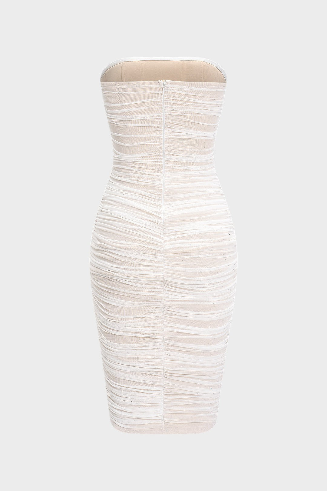 INESSA - VESTIDO MIDI CON FRUNCES Y CREMALLERA