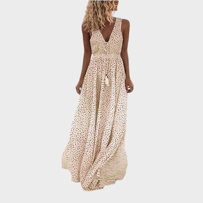 CORUÑA - VESTIDO MAXI BOHO DE LUNARES