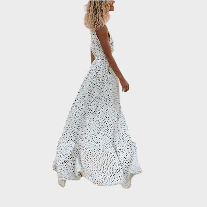 CORUÑA - VESTIDO MAXI BOHO DE LUNARES