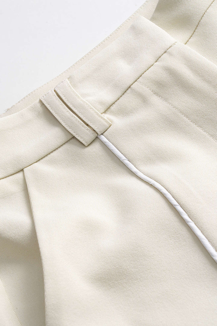 EVITA - PANTALONES RECTOS CON DETALLES PATCHWORK Y RIBETES