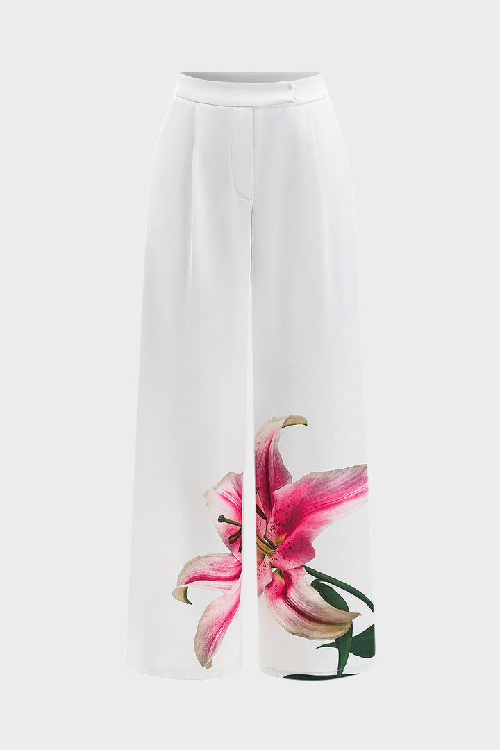 FRANCESCA - PANTALONES DE PIERNA ANCHA CON ESTAMPADO FLORAL