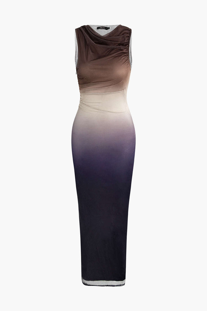 LOLLA – VESTIDO MIDI DE MALLA CON EFECTO DEGRADADO