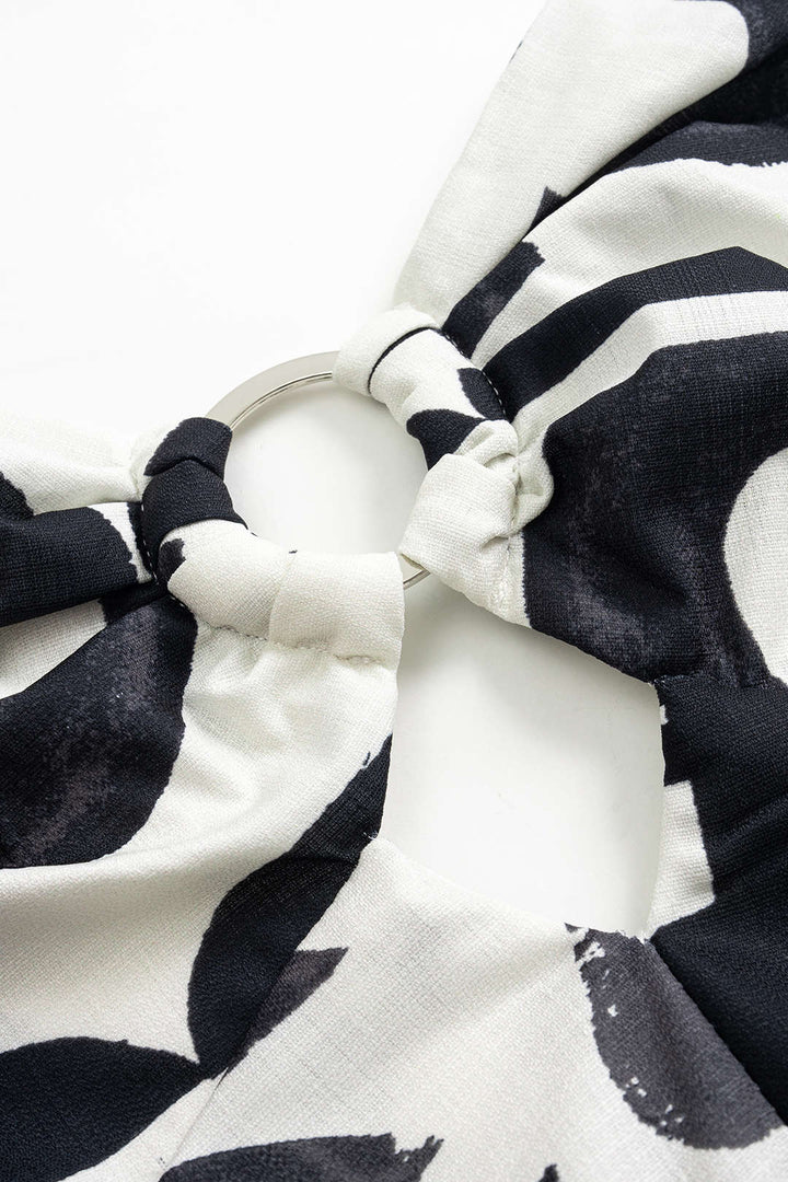 MENA - VESTIDO MIDI CON ESTAMPADO GEOMÉTRICO RETRO