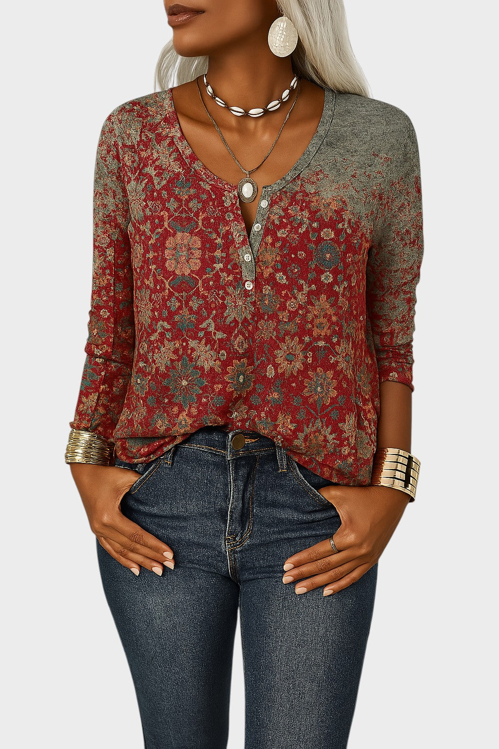 CANDIE - BLUSA BOHO CON ESTAMPADO FLORAL