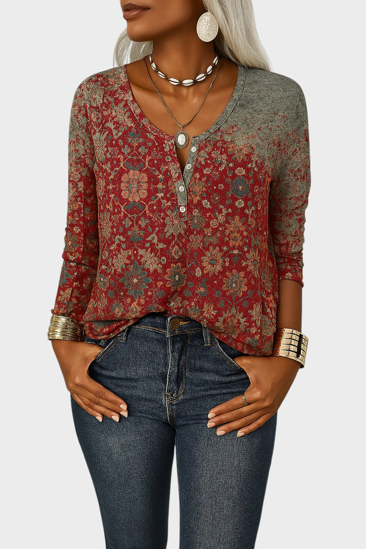 CANDIE - BLUSA BOHO CON ESTAMPADO FLORAL