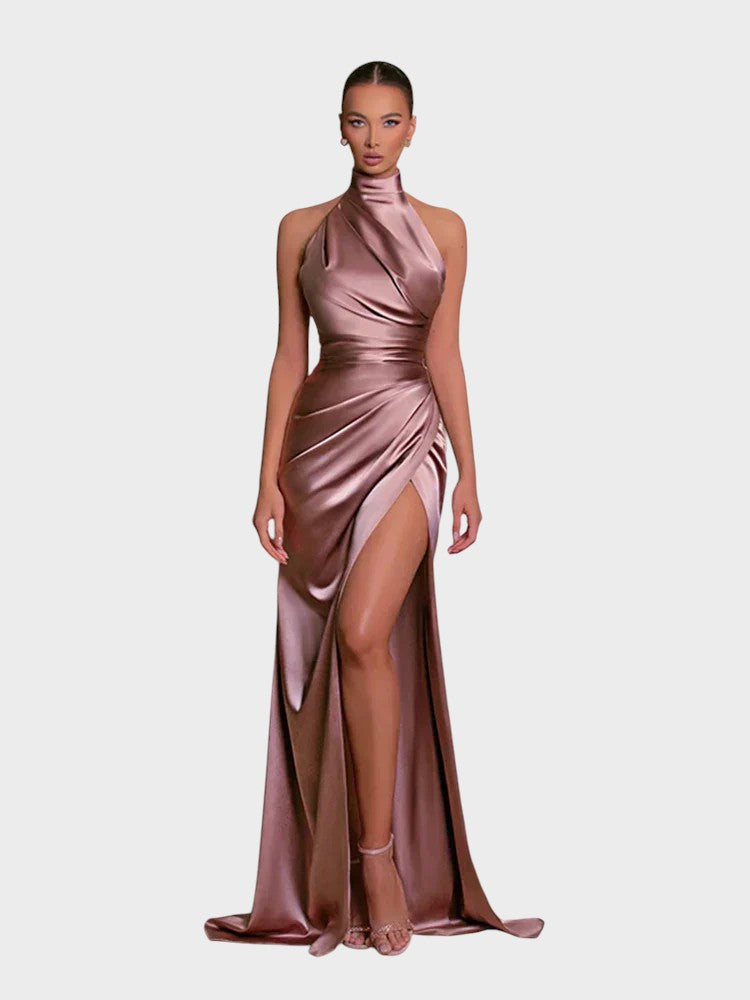 LIVIA - VESTIDO ELEGANTE CON ABERTURA LATERAL