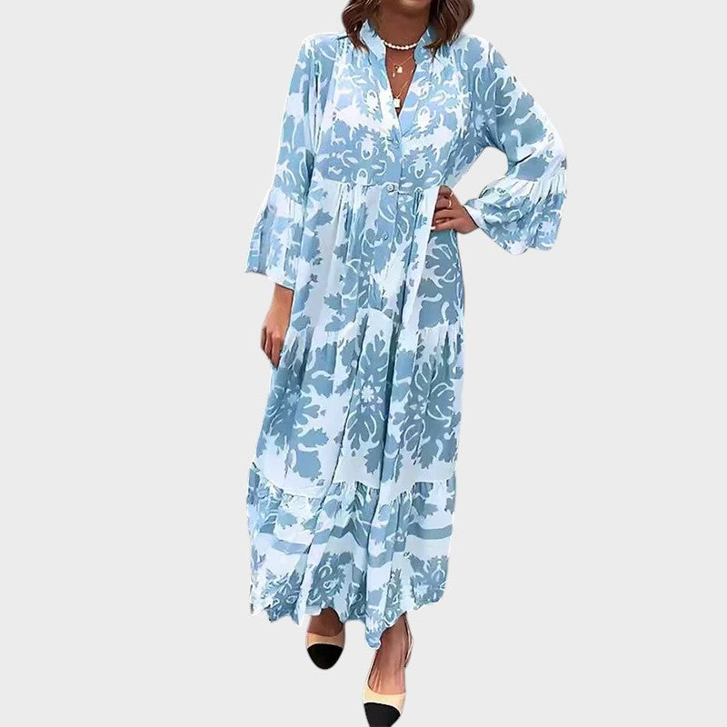 ALAVA - VESTIDO BOHEMIO LARGO CON ESTAMPADO DE MODA