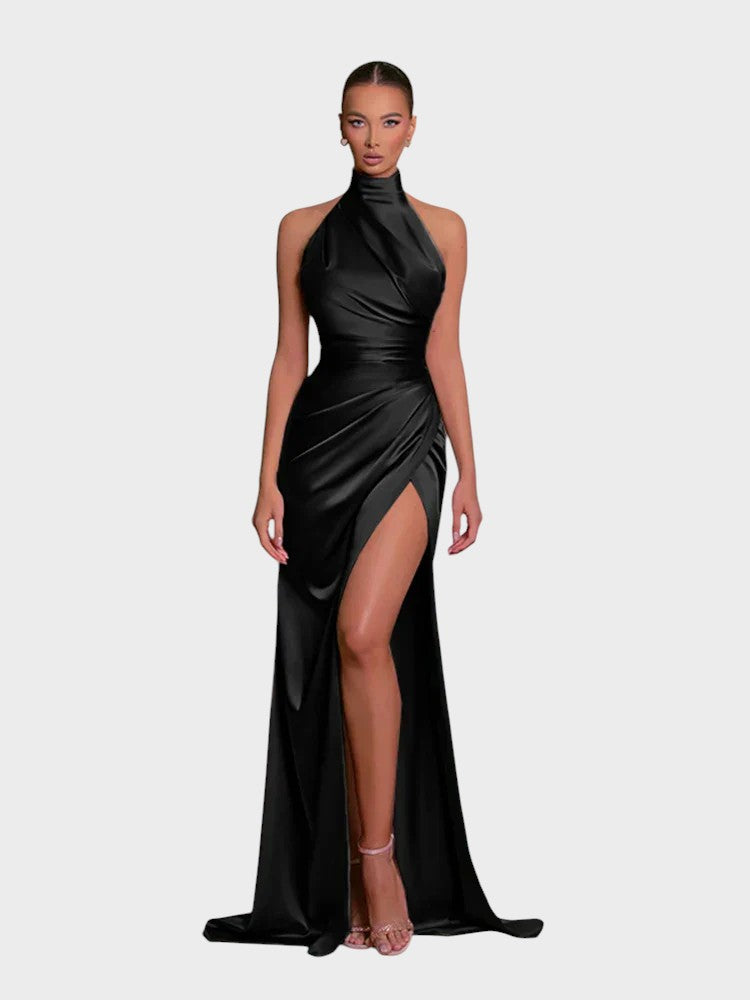 LIVIA - VESTIDO ELEGANTE CON ABERTURA LATERAL