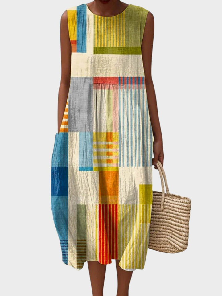NEREA - VESTIDO PATCHWORK MODERNO
