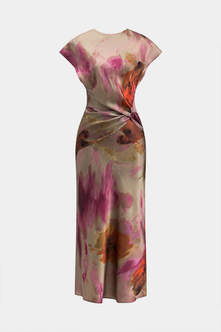 SILVIA - VESTIDO MIDI TIE DYE CON FRUNCES