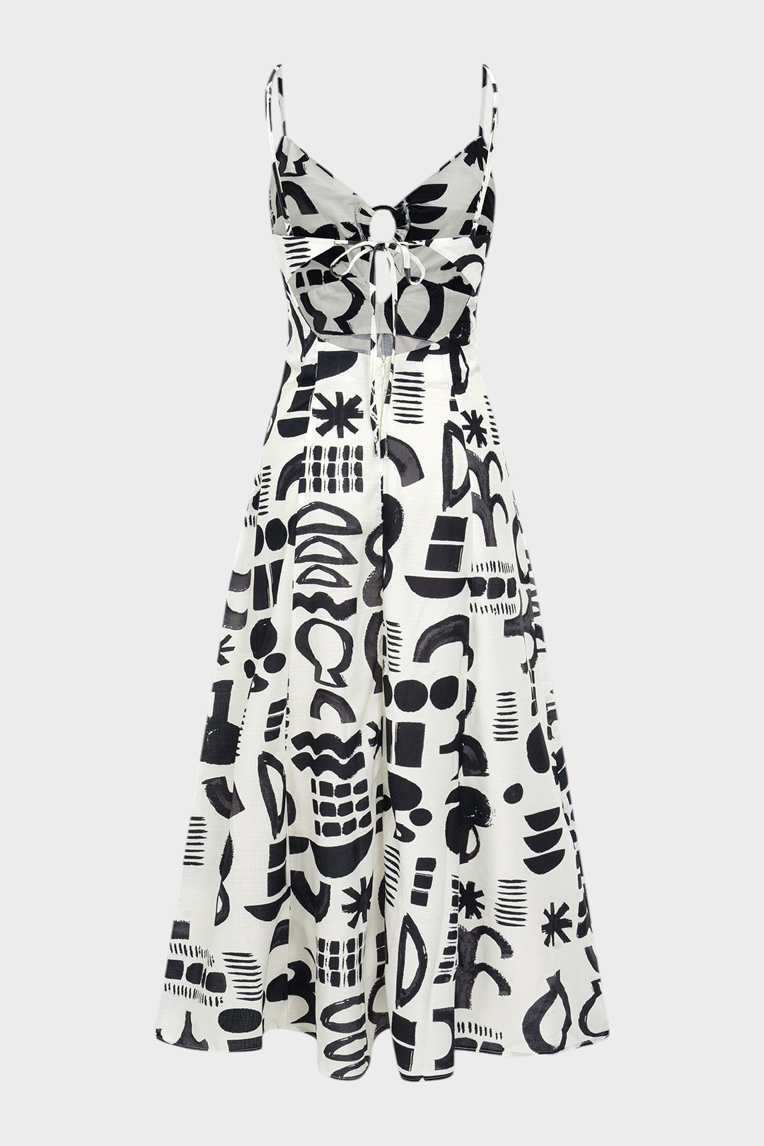 MENA - VESTIDO MIDI CON ESTAMPADO GEOMÉTRICO RETRO