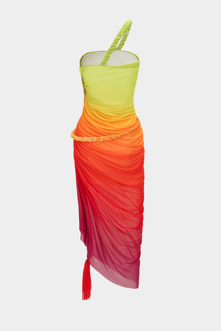 MARIELA – VESTIDO MIDI SIN MANGAS CON ESTAMPADO DEGRADADO