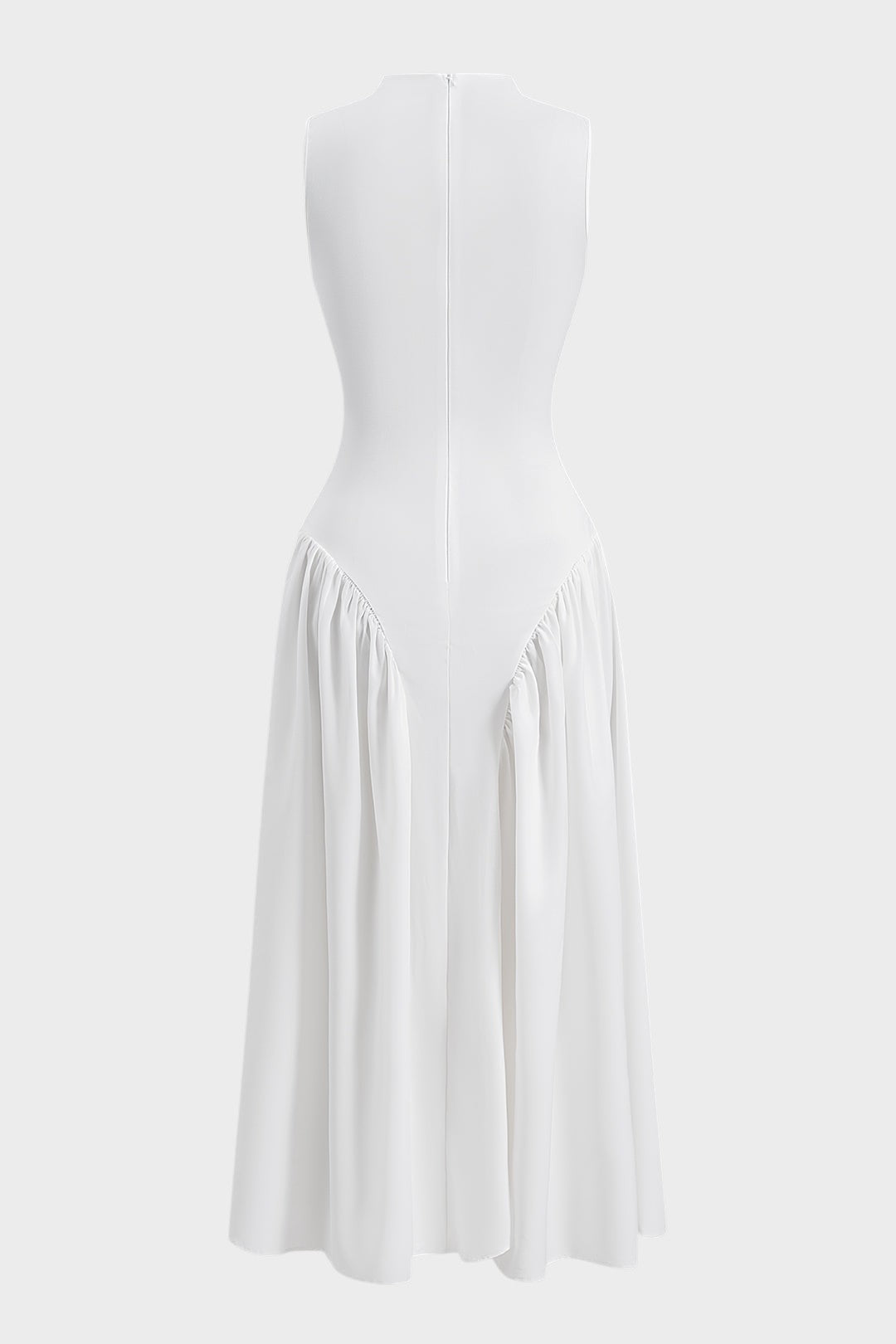 BELITA - VESTIDO MIDI SIN MANGAS CON FRUNCES