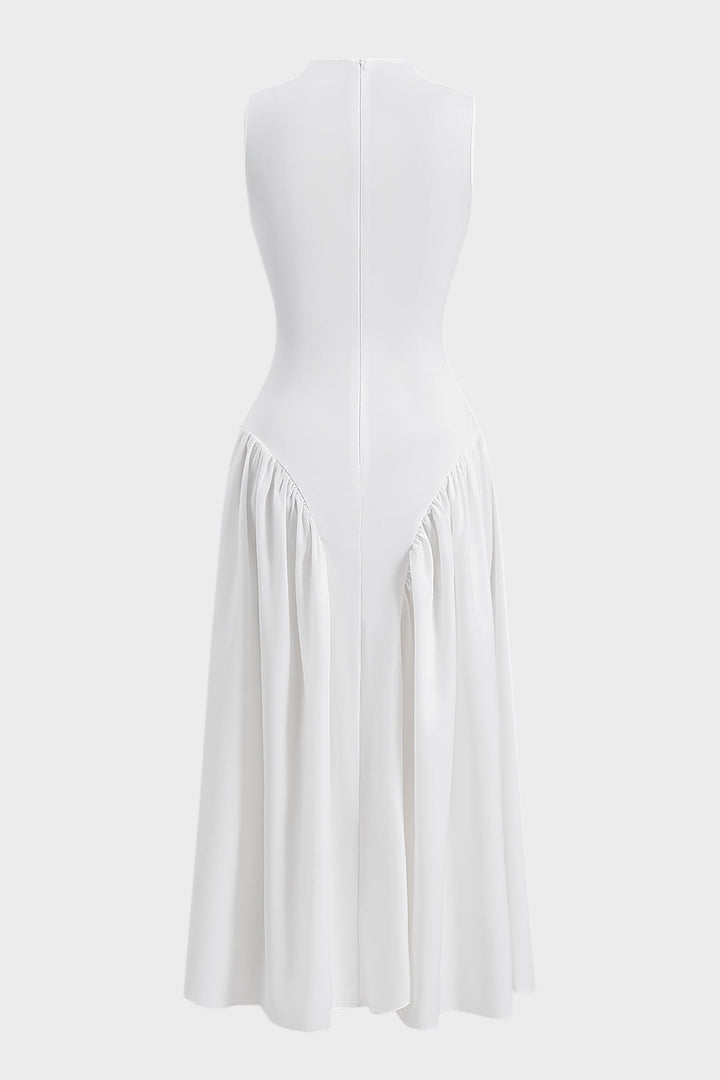 BELITA - VESTIDO MIDI SIN MANGAS CON FRUNCES