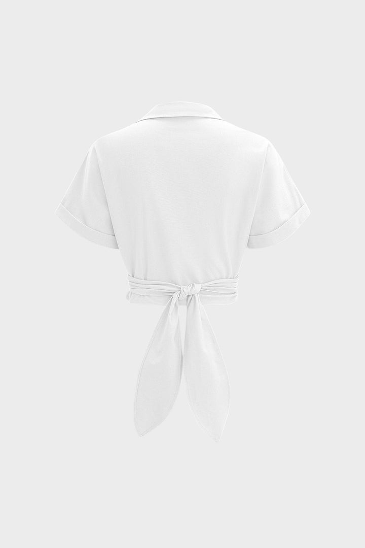 BEATRIZ - BLUSA DE LINO CON ESCOTE EN V