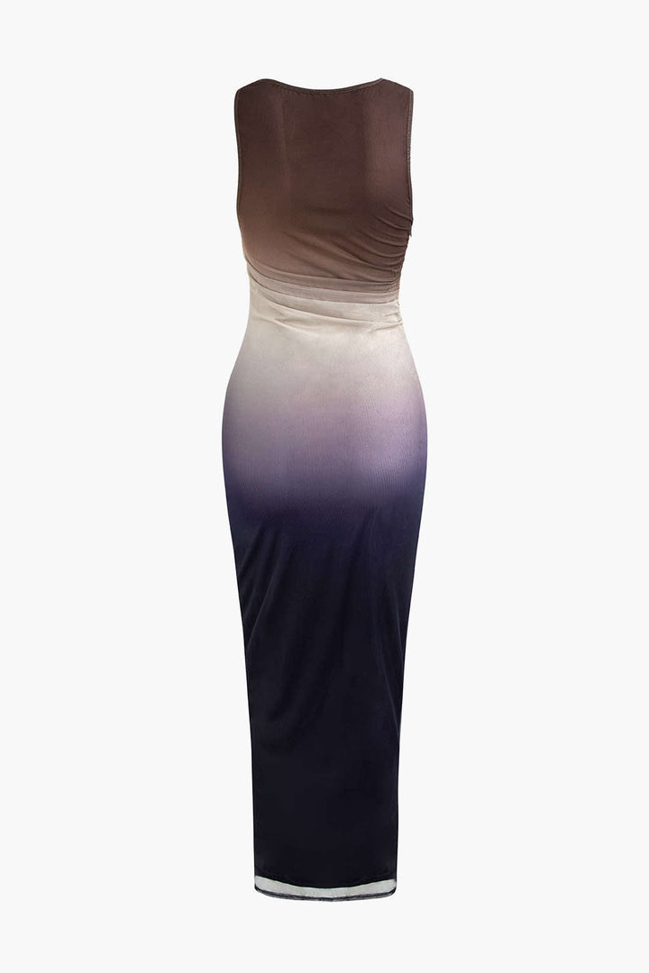 LOLLA – VESTIDO MIDI DE MALLA CON EFECTO DEGRADADO