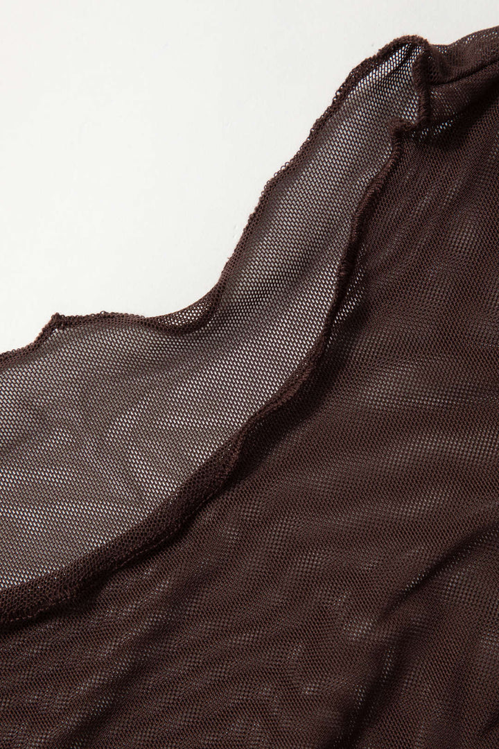 NILDA – VESTIDO MINI DE MALLA TRANSPARENTE CON LAZO