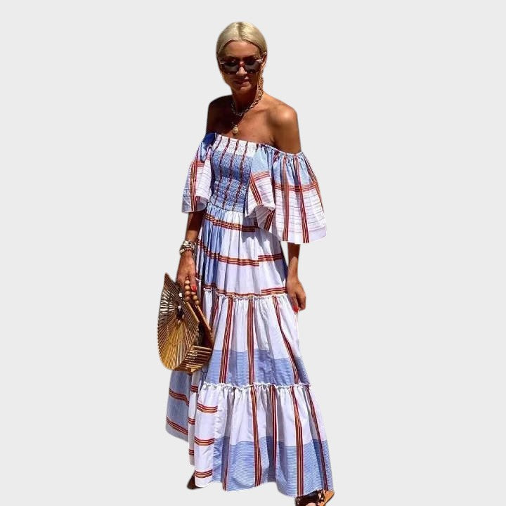 MURCIA - VESTIDO MAXI DE LUJO CON ESTAMPADO MEXICANO