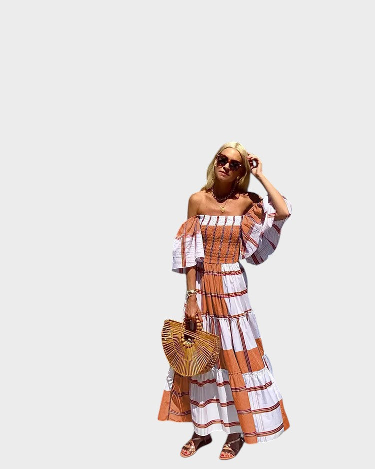 MURCIA - VESTIDO MAXI DE LUJO CON ESTAMPADO MEXICANO