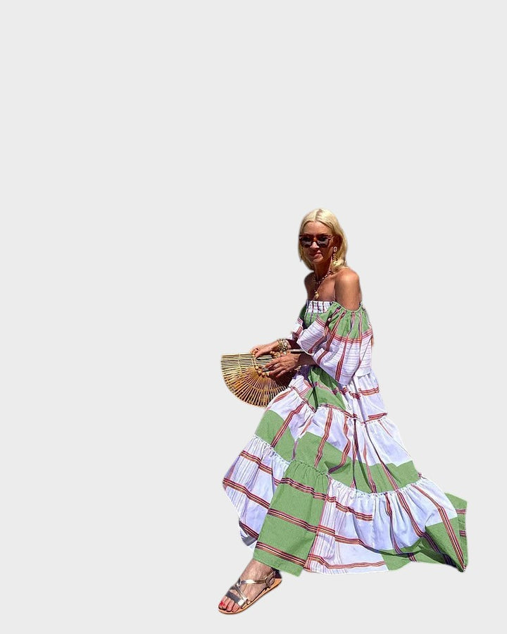 MURCIA - VESTIDO MAXI DE LUJO CON ESTAMPADO MEXICANO