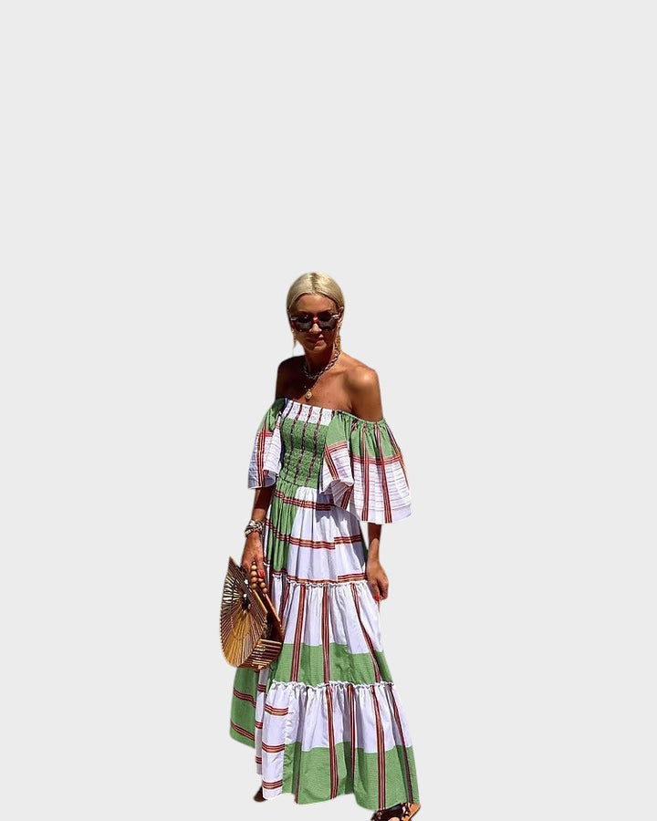 MURCIA - VESTIDO MAXI DE LUJO CON ESTAMPADO MEXICANO