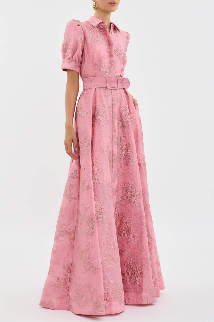 CELINA – VESTIDO CON MANGAS CORTAS ABULLONADAS