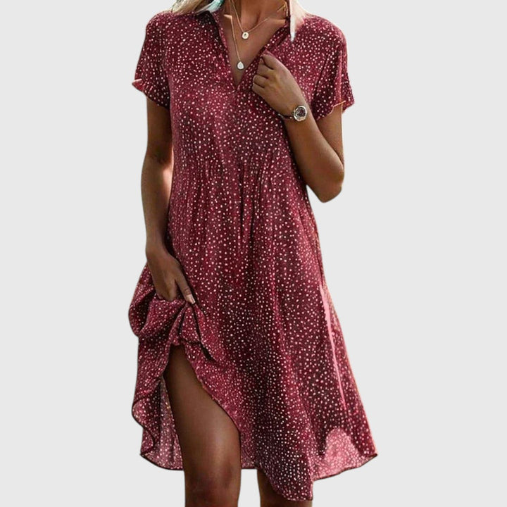 CAROLINA – VESTIDO MIDI DE MANGA CORTA