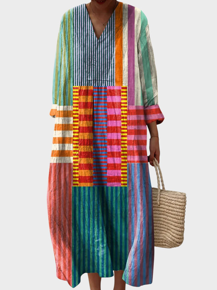 NEREA - VESTIDO PATCHWORK MODERNO